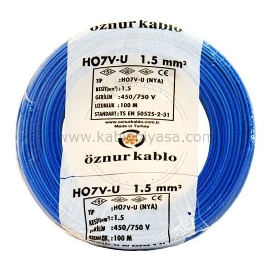 Öznur H07V-U 1,5 mm NYA Enerji Kablosu 100 metre