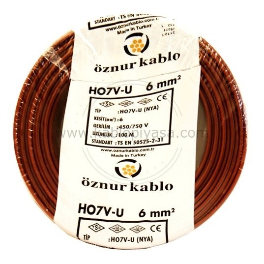 【ひゆ】　N-678 Öznur H07V-U 6 mm NYA Enerji Kablosu 100 metre