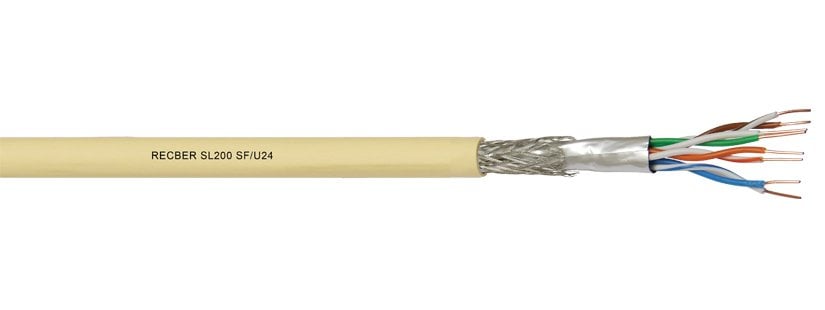 Reçber SL200 SF/U24 LSZH Cat5e SF/UTP 4X2X24AWG Kablo Halogen Free 100m