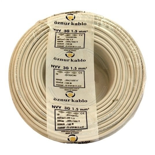 Öznur 3x1,5 mm NYM (NVV) Antigron Enerji Kablosu 100 Metre