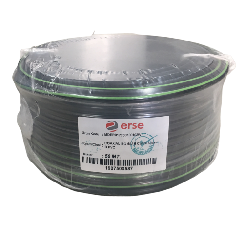 Erse RG6 U6 Cu/Cu 75 Ohm Uydu Anten Kablosu 50 Metre