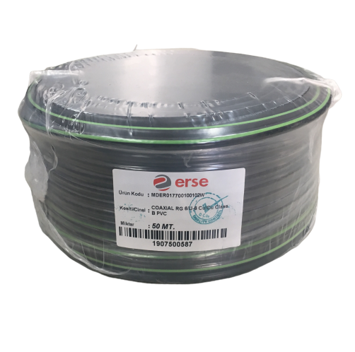 Erse RG6 U6 Cu/Cu 75 Ohm Uydu Anten Kablosu 50 Metre