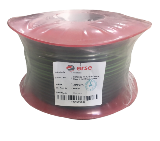 Erse RG6 U6 Cu/Cu 75 Ohm Uydu Anten Kablosu 100 Metre