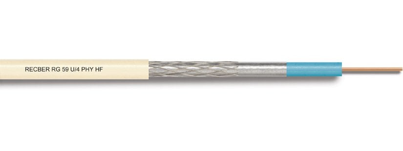 Reçber RG59 U/4 PHY-HF Cu/Al Halogen Free Kablo 100 Metre